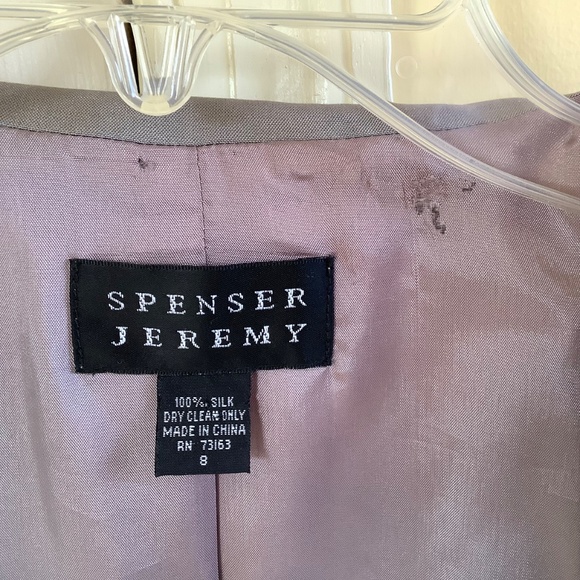 Spenser Jeremy Vintage Silk Long Formal Jacket Light Grey SZ 8 - Picture 15 of 15